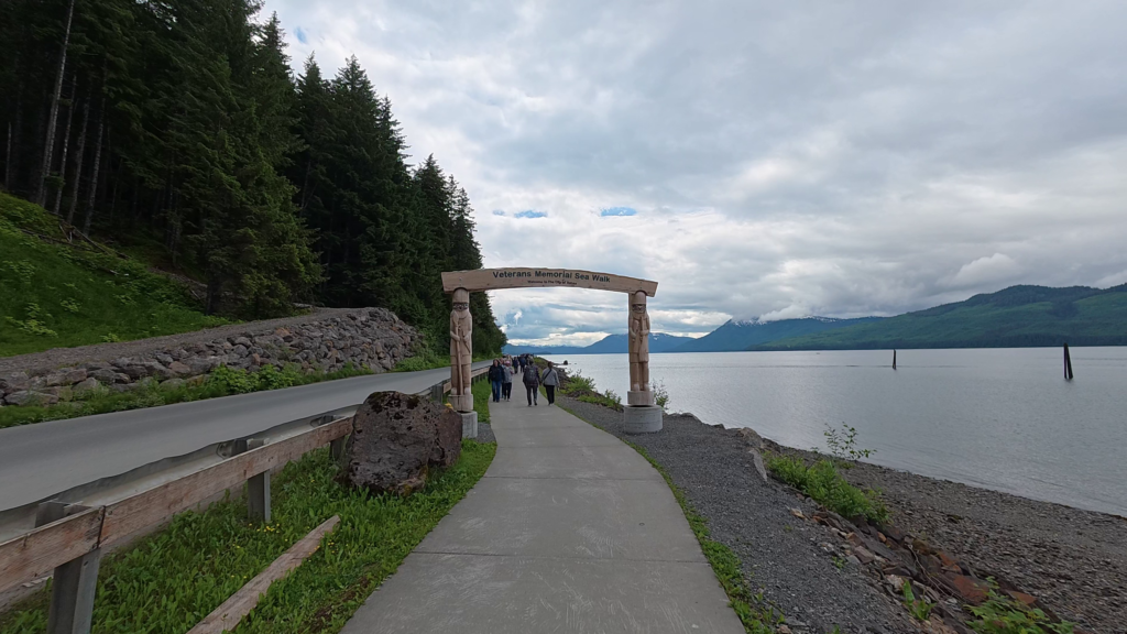 Veterans Memorial Sea Walk leading from Icy Strait Point to Hoonah, Alaska