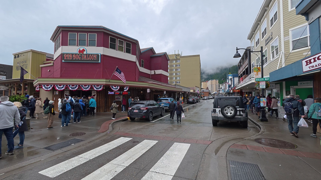 Downtown Juneau waterfront near the Celebrity Solstice cruise ship