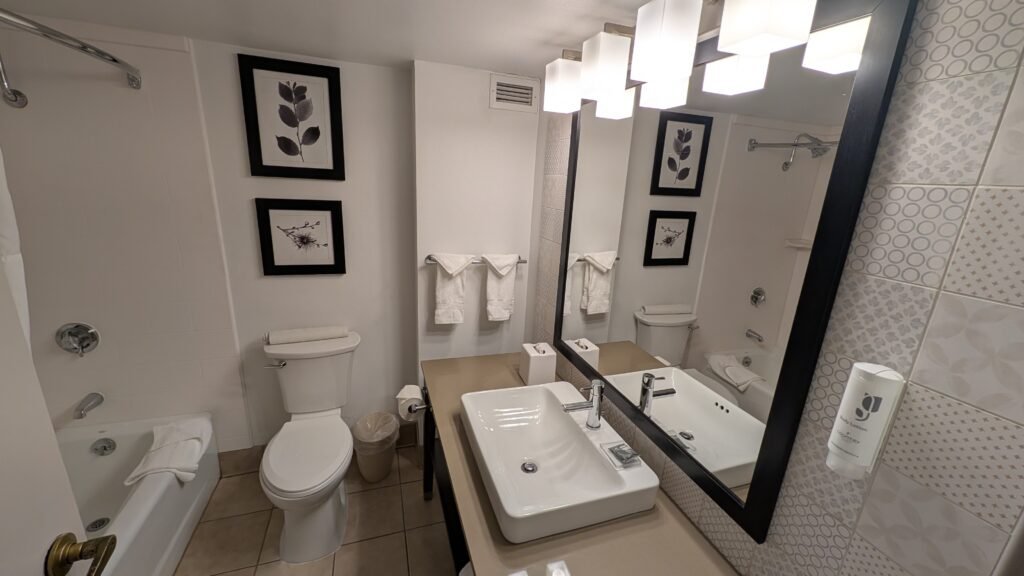 Bathroom inside the King Suite at the Country Inn & Suites by Radisson Seattle-Bothell.