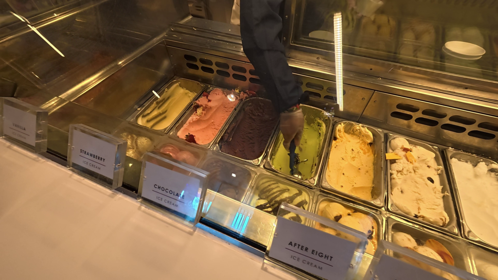 Hard scoop ice cream at the Oceanview Cafe buffet on Celebrity Solstice