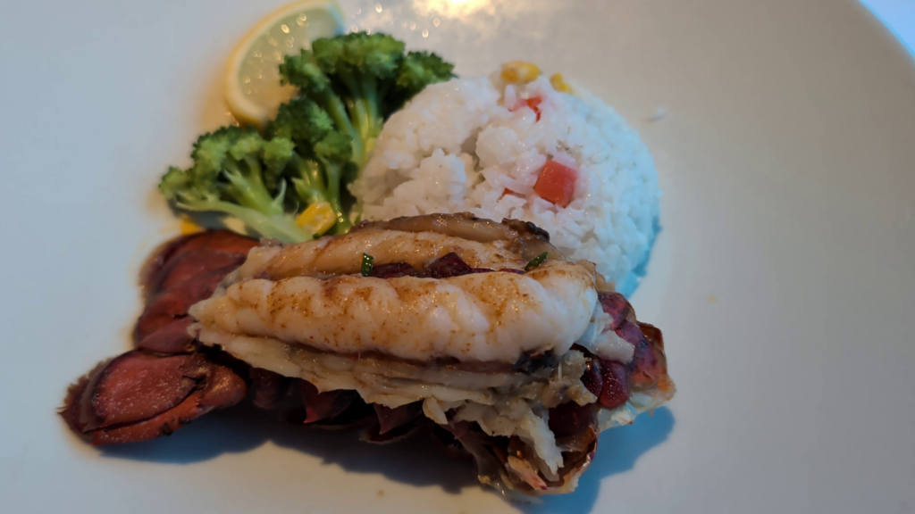 Complimentary lobster tail dinner at Grand Epernay on Celebrity Solstice
