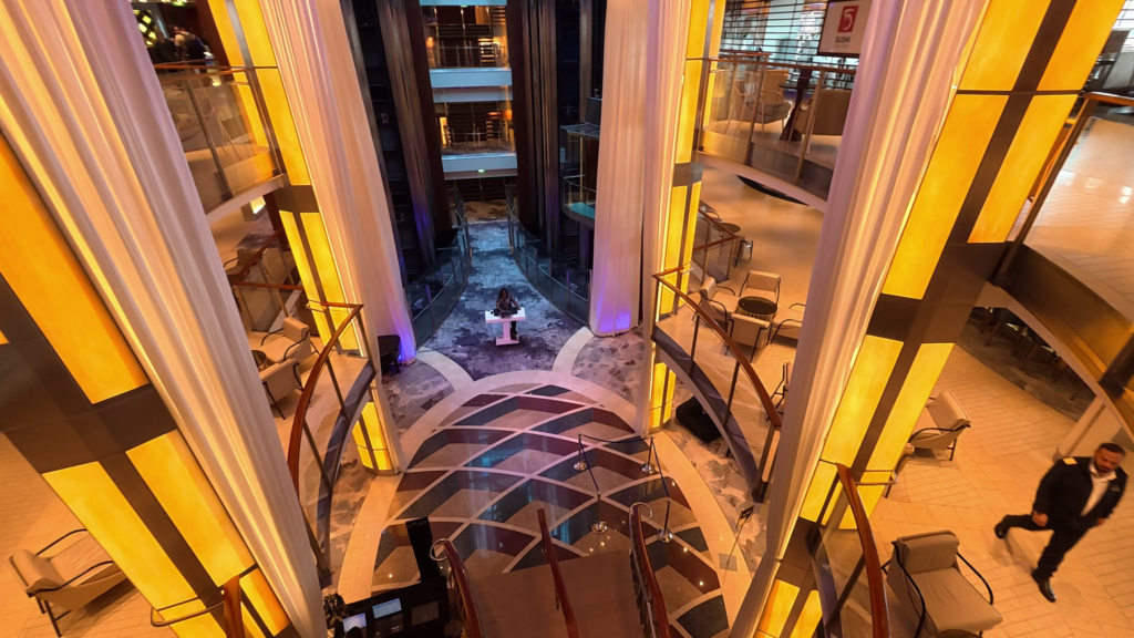 Grand Foyer aboard the Celebrity Solstice cruise ship