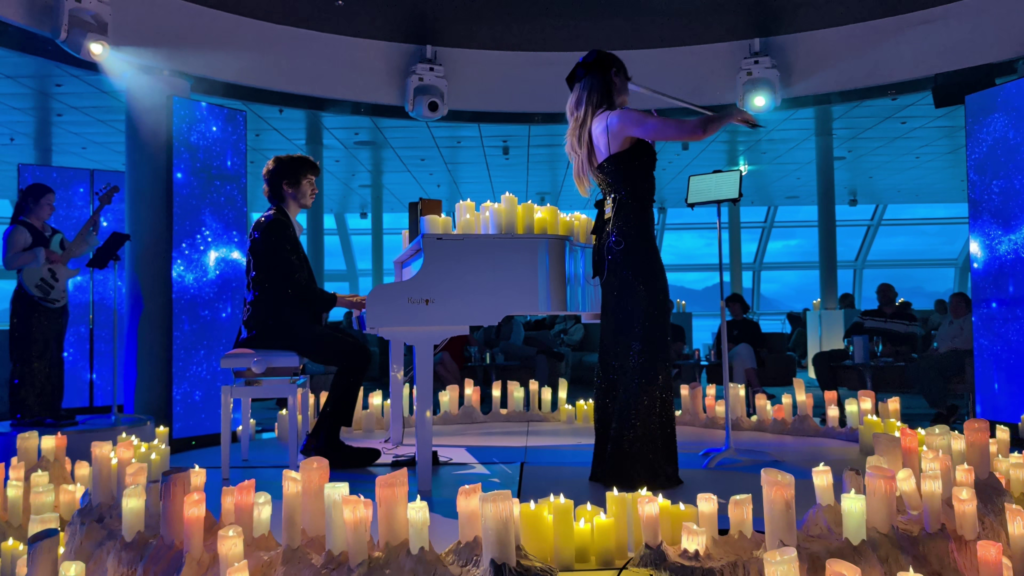 Candlelight concert in the Celebrity Solstice Sky Observation Lounge