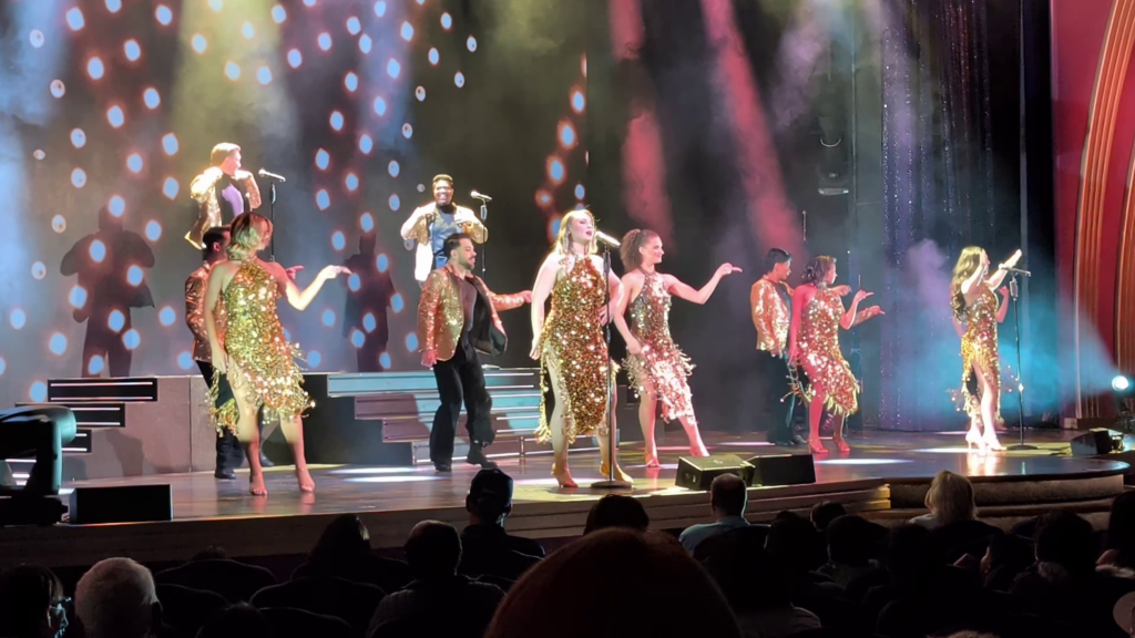 Total Divas production show with singers and dancers performing aboard MSC Poesia.