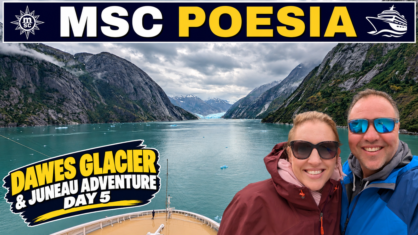 MSC Poesia Alaska Cruise Dawes Glacier, Juneau & Mendenhall Glacier Day 5 Vlog