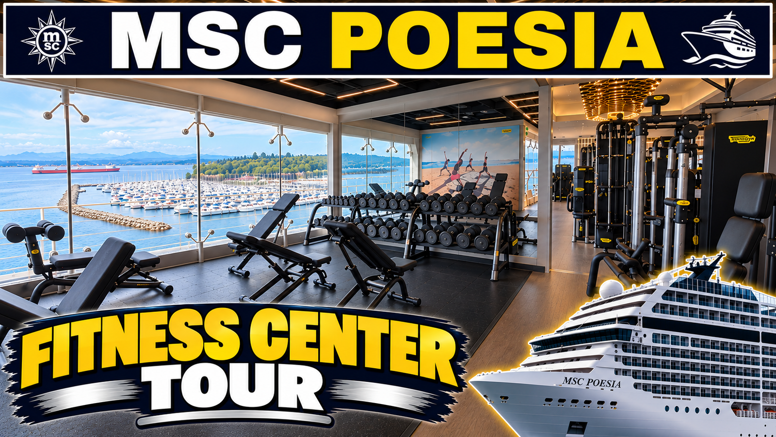 MSC Poesia Gym Tour (Cruise Ship Fitness Center)